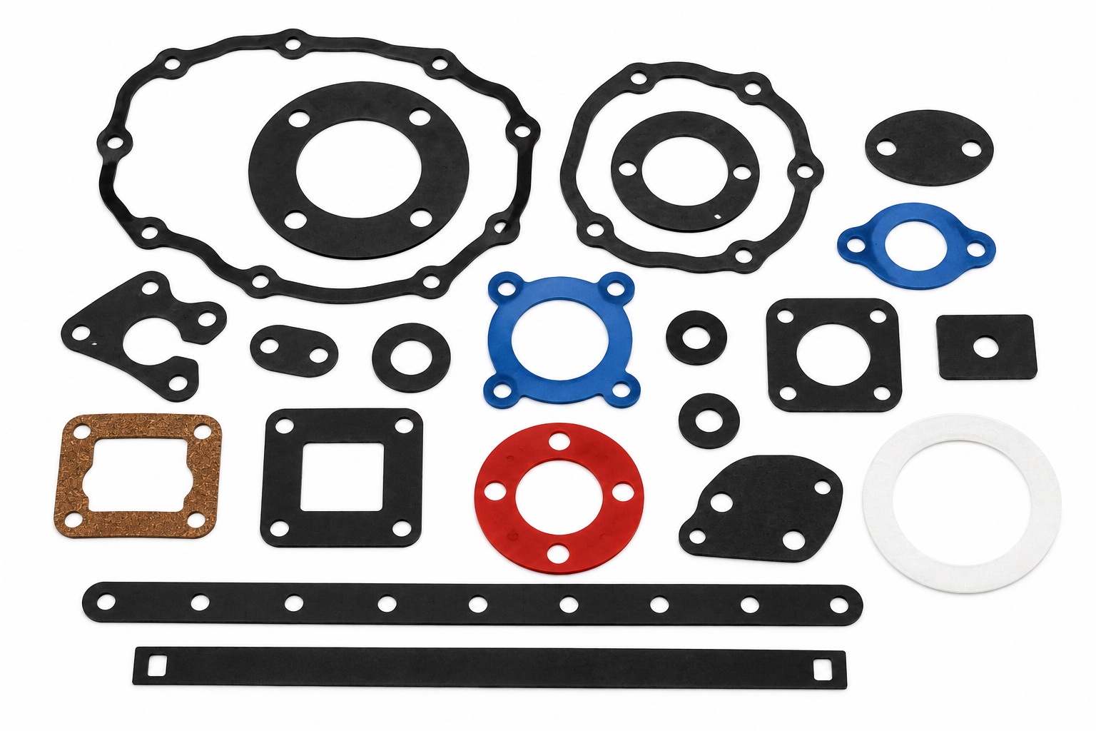 Custom die-cut gaskets and seals manufactured from thermoplastic elastomers, rubber, foam, plastic, and engineered materials for OEM, automotive, industrial, and commercial sealing applications